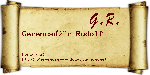 Gerencsér Rudolf névjegykártya